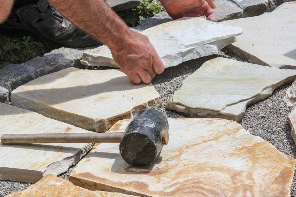 Stone Sidewalk Installation in Lenexa